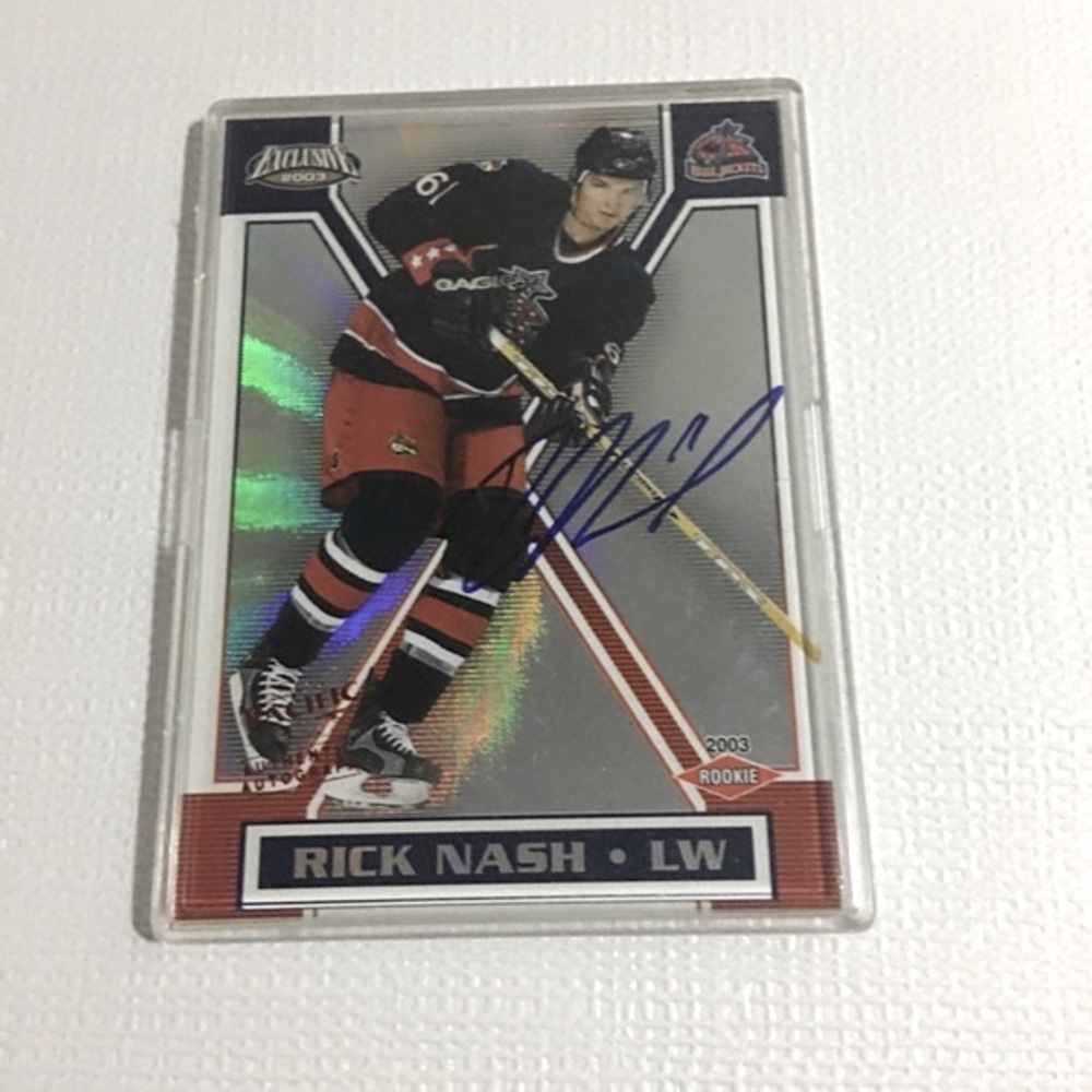 Rick Nash Hockey Card Autographed 2002/2003 Pacific Exclusive #196
